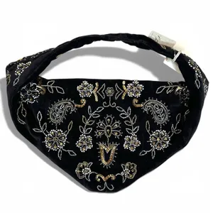 Free People Bohemian Witchy Nashville Nights Beaded Velvet Bag Black NWT Evening thumbnail 10
