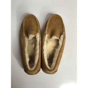 UGG Ansley Moccasin Slippers Women 6 Chestnut Brown Good Suede Wool 1106878 thumbnail 5