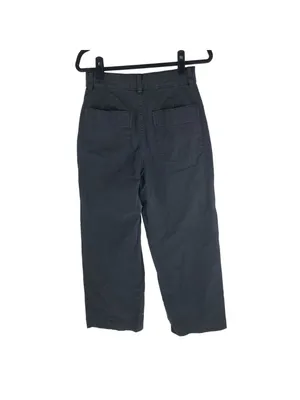 Everlane Womens The Organic Wide-Leg Pants Twill High Rise Stretch Black 0 thumbnail 4