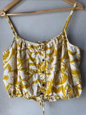 Madewell Linen Blend Meriden Floral Beachy Crop Tank thumbnail 4
