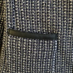 Banana Republic Navy Blue & White Tweed Blazer Jacket thumbnail 3