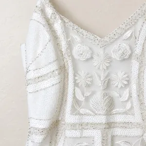 NEW Lulus Alluring Interest White Sequin Embroidered Sleeveless Midi Dress thumbnail 7