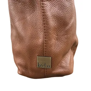 KOOBA Handcrafted Pebbled Leather Saddle Slouchy Shoulder Tote Bag Brown Timeles thumbnail 4