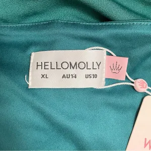 NWT Hello Molly Fashion Standard One-Shoulder Maxi Dress Emerald Green Size 10 thumbnail 11