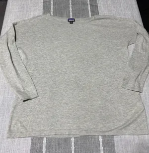 Patagonia Womens Gray‎ Heathered Long Sleeve Boat Neck Knit Top Sweater Size S thumbnail 1