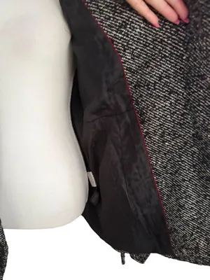 EXPRESS Gray Black Belted Coat Size Medium thumbnail 4