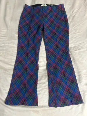 Maeve The Margot Kick-Flare Cropped Plaid Pants Size XS thumbnail 1