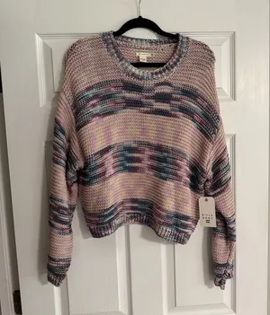 Billabong Fade Out Long Sleeve Space Dyed Stripe Sweater Size M thumbnail 4