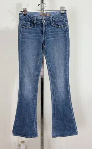 Paige Premium Denim Lou Lou Flare Jeans Light Blue Low Rise Women’s Size 24 thumbnail 1