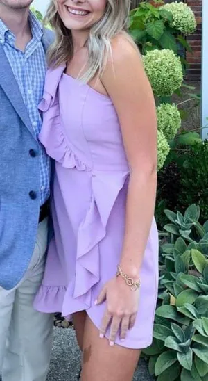 These Three Boutique Purple One Shoulder Dress thumbnail 1