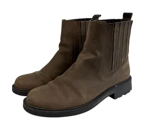 Clarks Womens 8.5 Chelsea Boots Brown Leather Block Heel Ankle Moto thumbnail 1