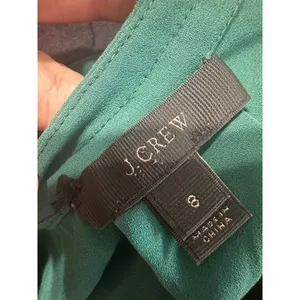 J.Crew‎ Emerald Green Sleeveless Popover Pleated V-Neck Blouse Top Size 8 thumbnail 5