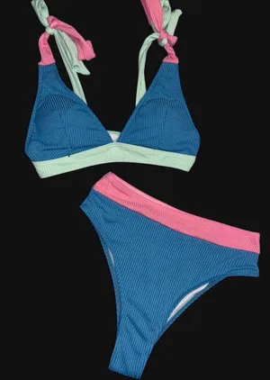 Blue and pink bikini set #summer thumbnail 1