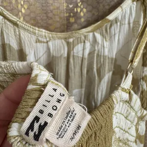 Billabong Green Ivory Your Babe Floral‎ Midi Lightweight Dress Medium thumbnail 8