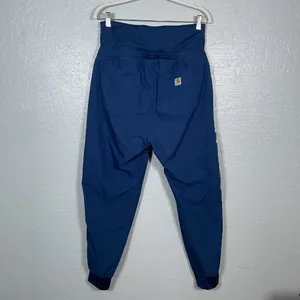 Carhartt Women Maternity M Navy Blue Force Essential Jogger Scrub Pants Pockets thumbnail 4