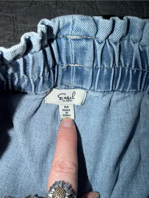 Easel Paperbag Distressed Jeans-Light Blue Women’s Size-M thumbnail 2
