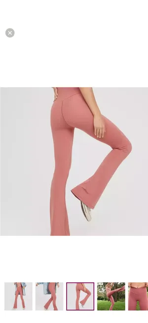 Aerie pink crossover flare leggings thumbnail 4