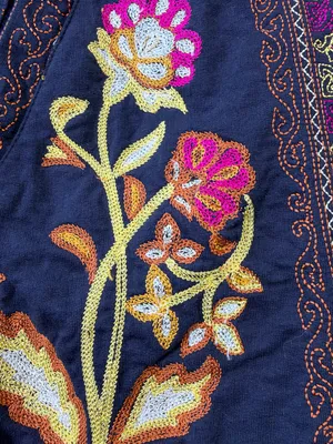 Lucky Brand Lucky Lotus Navy Embroidered Hooded Longline Jacket thumbnail 5