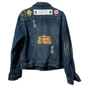 Gap Factory Store Women SZ Small Jean Denim‎ Jacket Animal Crossing Patches READ thumbnail 2