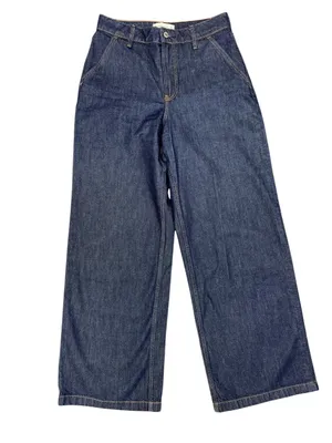 Abercrombie & Fitch High Rise Wide Leg Denim Jeans Blue Curve Love 27 LONG TALL thumbnail 3