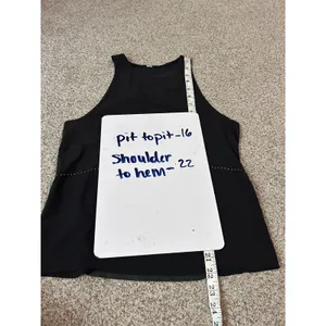 Lululemon Black‎ Laser Cut Perforated Racerback Activewear Tank Top High Neck thumbnail 5