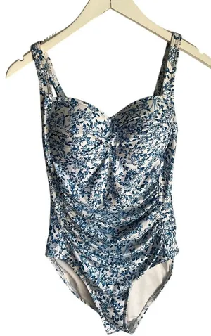 Niptuck Swimsuit One Piece Bathing Suit Blue Floral size 6 Multi Fit Cup Cottage thumbnail 1