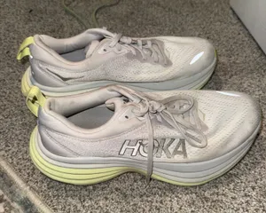 White Hoka Bondi 8 Shoes Running thumbnail 1
