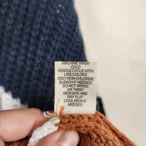 Moon & Madison Cropped Knit Pullover Sweater Beige Brown Oversize Preppy Medium thumbnail 5