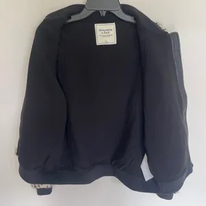 Abercrombie & Fitch Women Tweed‎ Bomber Jacket Wool Blend Black Cream Large L thumbnail 10