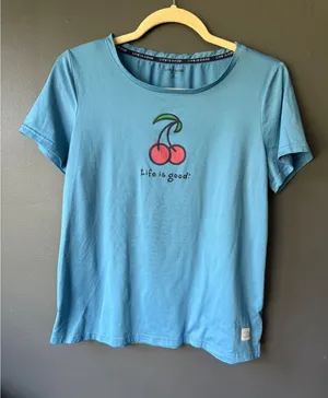 Life is Good Blue Cherry Graphic PJ’s Size Small thumbnail 1