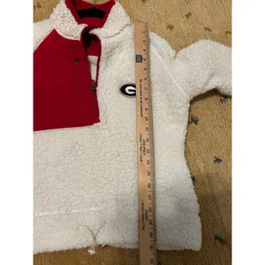 Antigua Women’s M Georgia Bulldogs Sherpa Half Zip Pullover Jacket White/Red thumbnail 8