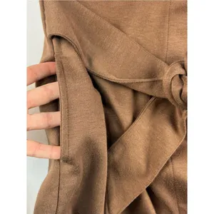Freely Women’s X-Small Brown Belted Jacket Snap Front Longline Shacket Commuter thumbnail 6