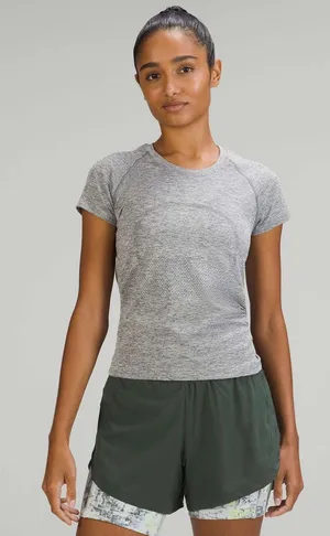 Lululemon Swiftly Tech Short Sleeve Shirt 2.0 Race Length Slate / White Grey 6-8 thumbnail 1