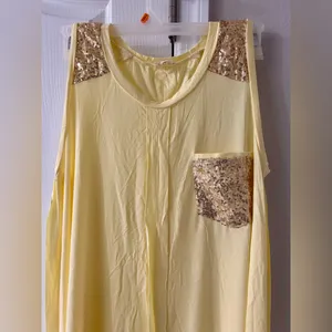 POL Yellow Sleeveless Top with Sequin Pocket thumbnail 2