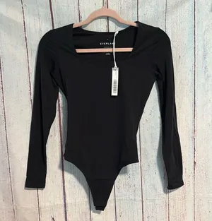 NWT Everlane The Long-Sleeve Supima® Square-Neck Bodysuit thumbnail 4