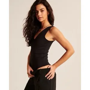 ✨Abercrombie & Fitch Seamless Fabric V- Neck Black Sz Large Bodysuit✨ thumbnail 2