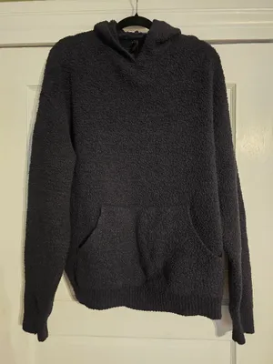 SKIMS Black Sherpa Hoodie Pullover Medium thumbnail 1