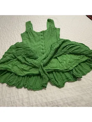 PQ Swim Everly Green Romper Mini Dress Sz XS / S Women’s Viscose thumbnail 6