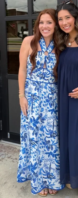 J.Marie Blue and White Maxi Dress thumbnail 1