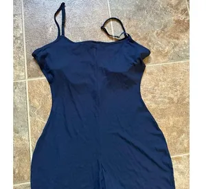 SKIMS Soft Lounge Scoop Onesie Navy Size Large thumbnail 11