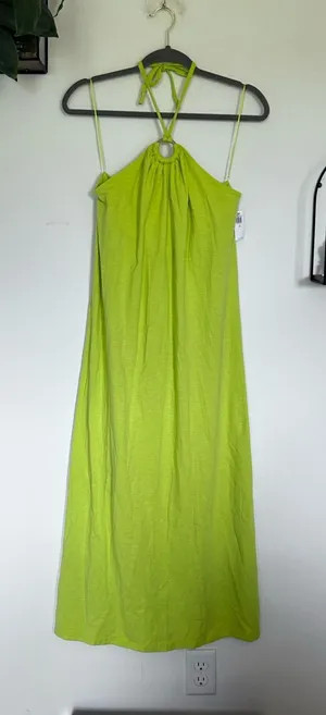 NWT‎ Old Navy Neon Sleeveless Halter Tie Neck Open Back Midi Dress Large Tall thumbnail 1