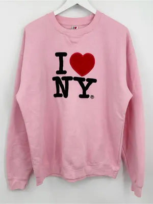 American Vintage Vintage Y2K I Love New York Pink Sweatshirt Size XL Streetwear Baggy thumbnail 8