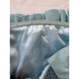 DO + BE Strapless Pleated Ruffle Mini Dress Light Blue Size Large Party Bodycon thumbnail 13