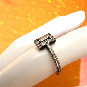 Pandora Sparkling Square Halo CZ Sterling Silver Ring thumbnail 2