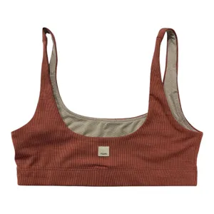 Vuori Ribbed Sports Bra / Bralette Rust Terracotta Size Small thumbnail 1