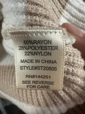 N297. Sincerely Jules Striped Crewneck Sweater - Beige & White oversized thumbnail 3