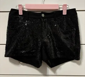 Y2K Black Sequin Micro Mini Shorts Size 27 thumbnail 1