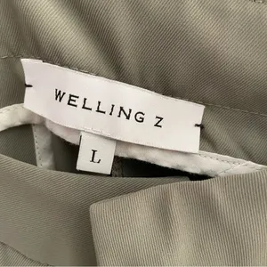 Welling Z Grey Beige Pleated Wide Leg Work Pants thumbnail 4