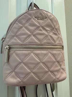 Kate Spade Pink Mini Quilted Backpack  thumbnail 2