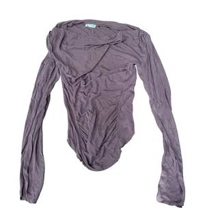 Free People Intimately Mauve Ribbed Long Sleeve Ruched Top Size XS‎ OB856272 thumbnail 1